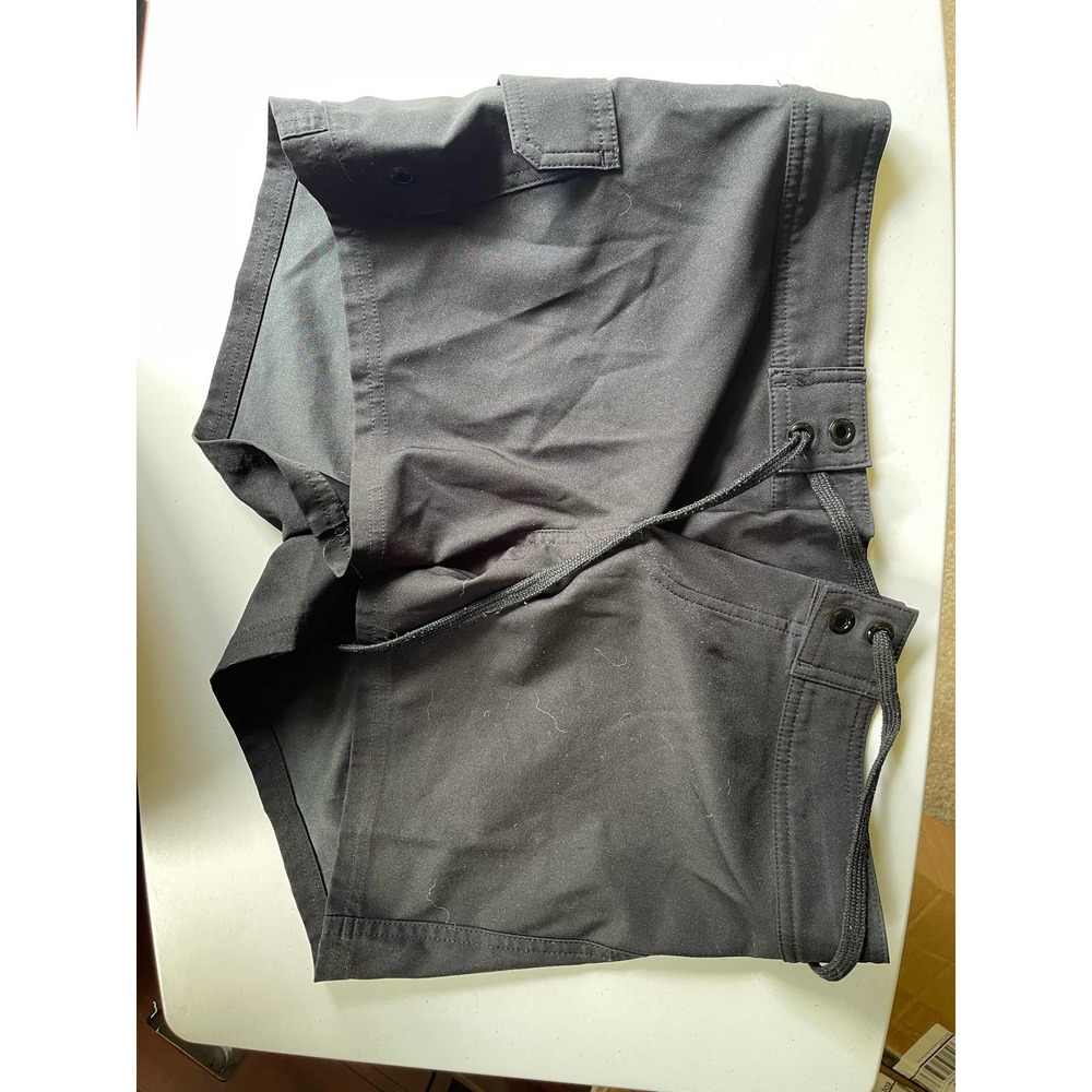 Black tie front shorts